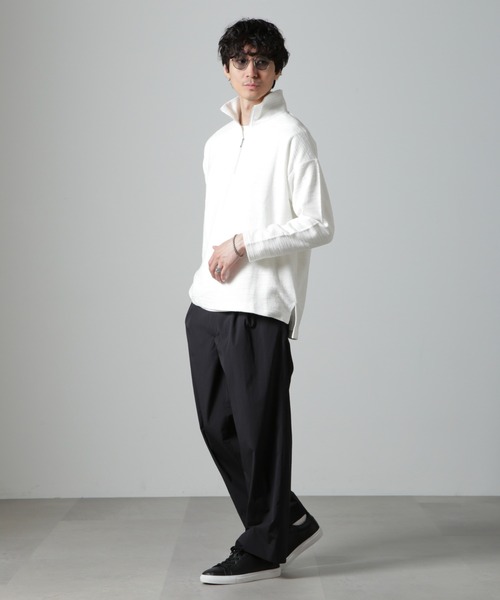 NANO universe（ナノユニバース）の「ブークレジャガード ハーフZIP 長袖（Tシャツ/カットソー・メンズ・ホワイト/ブラック/グレー・M/L）」の20枚目の写真