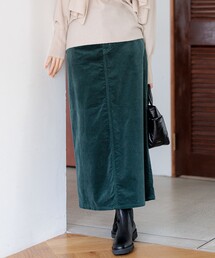 【洗える】23区DENIM ベルベットストレッチ Aライン スカート