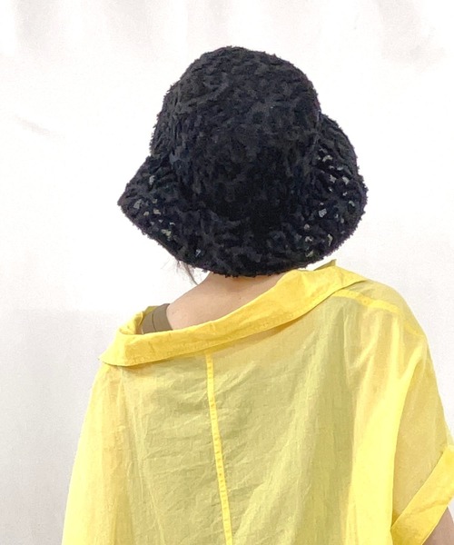 Q(キュー)の「フラッフィーフラワーハット(ハット・レディース・アイボリー/ブラック・ONE SIZE)」の16枚目の写真