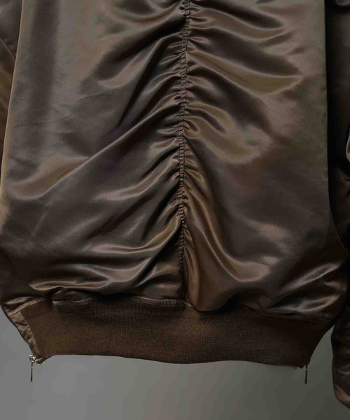 MAISON SPECIAL（メゾンスペシャル）の「《UNISEX》Prime-Over Nylon MA-1 Bomber Jacket/プライムオーバーナイロンMA-1ボンバージャケット【MAISON SPECIAL/メゾンスペシャル】（MA-1・メンズ・ブラック/グレイッシュベージュ/カーキ/パープル/ブラウン・0/1/2）」の20枚目の写真