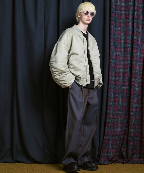 MAISON SPECIAL(メゾンスペシャル)の「《UNISEX》Prime-Over Nylon MA-1 Bomber Jacket/プライムオーバーナイロンMA-1ボンバージャケット【MAISON SPECIAL/メゾンスペシャル】(MA-1・メンズ・ブラック/グレイッシュベージュ/カーキ/パープル/ブラウン・0/1/2)」の13枚目の写真