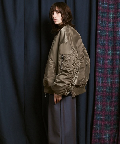 【今季新作‼︎即完売‼︎】メゾンスペシャルのオーバーサイズナイロンブルゾン LIMITED EDITION】Prime-Over Curved Zip Stand Collar Blouson