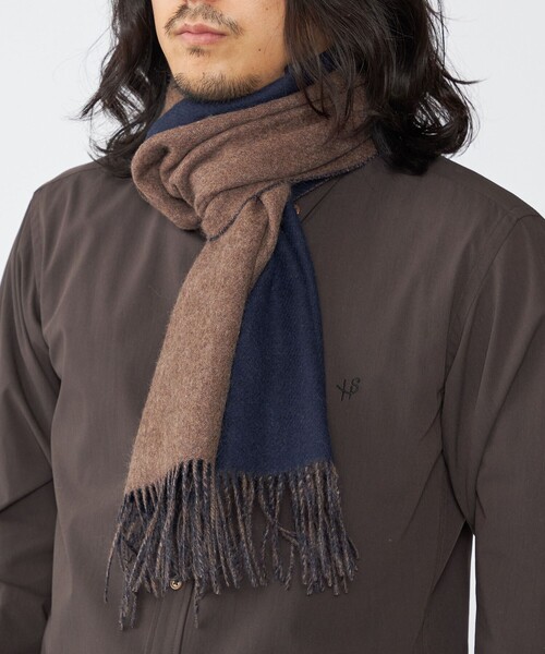 【セール】SHIPS: ソリッド カシミヤ ダブルフェイス マフラー（マフラー）｜SHIPS（シップス）