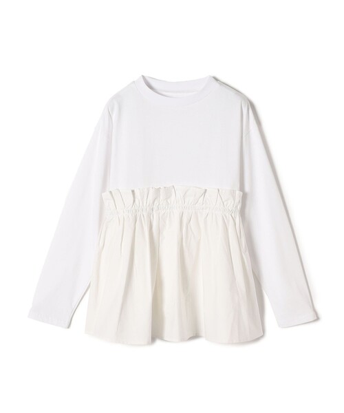 SHIPS Colors(シップス カラーズ)の「SHIPS Colors:〈手洗い可能〉フハクドッキング ロングスリーブ TEE(Tシャツ/カットソー・レディース・キャメル/ブラック/オフホワイト・ONE SIZE)」の4枚目の写真