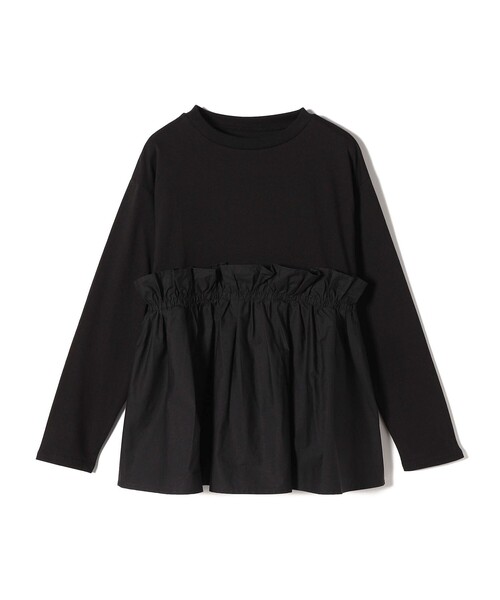 SHIPS Colors(シップス カラーズ)の「SHIPS Colors:〈手洗い可能〉フハクドッキング ロングスリーブ TEE(Tシャツ/カットソー・レディース・キャメル/ブラック/オフホワイト・ONE SIZE)」の5枚目の写真