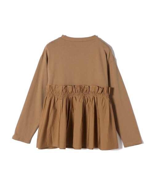 SHIPS Colors(シップス カラーズ)の「SHIPS Colors:〈手洗い可能〉フハクドッキング ロングスリーブ TEE(Tシャツ/カットソー・レディース・キャメル/ブラック/オフホワイト・ONE SIZE)」の7枚目の写真