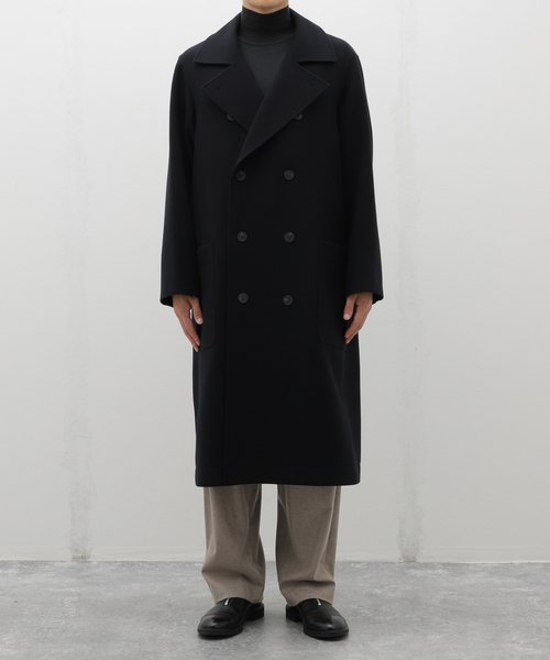 ATON（エイトン）の「ATON(エイトン) SUPER 160S DOUBLE SAXONY DOUBLE BREASTED COAT SCAGCW0902（チェスターコート・メンズ・ブラック・6/4）」の17枚目の写真