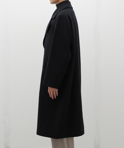 ATON（エイトン）の「ATON(エイトン) SUPER 160S DOUBLE SAXONY DOUBLE BREASTED COAT SCAGCW0902（チェスターコート・メンズ・ブラック・6/4）」の19枚目の写真