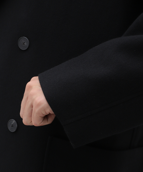 ATON（エイトン）の「ATON(エイトン) SUPER 160S DOUBLE SAXONY DOUBLE BREASTED COAT SCAGCW0902（チェスターコート・メンズ・ブラック・6/4）」の13枚目の写真