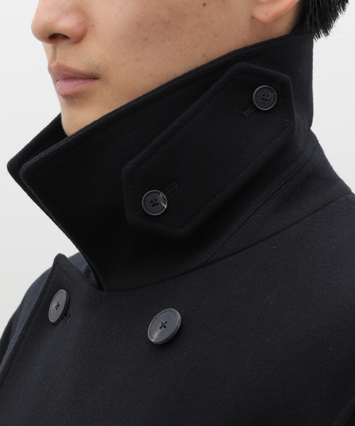 ATON（エイトン）の「ATON(エイトン) SUPER 160S DOUBLE SAXONY DOUBLE BREASTED COAT SCAGCW0902（チェスターコート・メンズ・ブラック・6/4）」の7枚目の写真