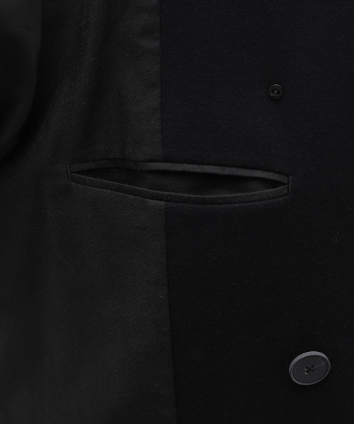 ATON（エイトン）の「ATON(エイトン) SUPER 160S DOUBLE SAXONY DOUBLE BREASTED COAT SCAGCW0902（チェスターコート・メンズ・ブラック・6/4）」の10枚目の写真