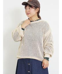 Samansa Mos2 | 透かし柄前後2WAYニット(ニット/セーター)