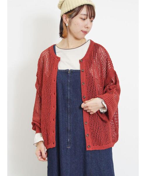 Samansa Mos2(サマンサ モスモス)の「透かし柄前後2WAYニット(ニット/セーター・レディース・ボルドー/ブラック/グリーン/マスタード/ベージュ・F)」の5枚目の写真