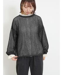 Samansa Mos2 | 透かし柄前後2WAYニット(ニット/セーター)