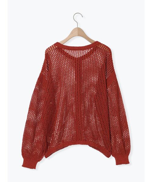 Samansa Mos2(サマンサ モスモス)の「透かし柄前後2WAYニット(ニット/セーター・レディース・ボルドー/ブラック/グリーン/マスタード/ベージュ・F)」の7枚目の写真