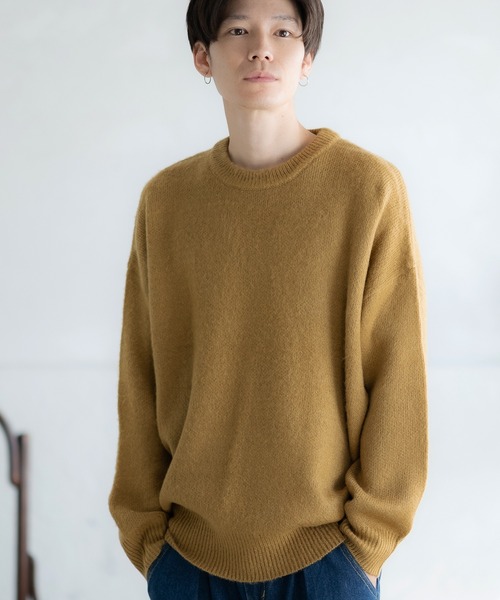 improves（インプローブス）の「無地＆総柄 モヘアタッチ クルーネック ニット（ニット/セーター・メンズ・ブラック系2/ホワイト系3/ブラウン系5/レッド系7/ブラック/ワイン/ブラウン系/ホワイト系1/グレー系4/ブラック系5/ブラック系6/ブラック系7/ブラック系8/ベージュ/マスタード/チャコール/カーキ系/ベージュ系6/ホワイト系8/ホワイト/ブラック系1/ベージュ系2/ブラック系3/ホワイト系4・MEDIUM/LARGE）」の22枚目の写真