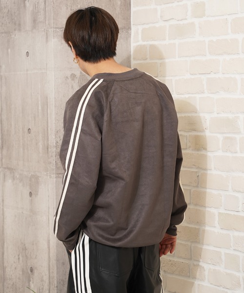 1111clothing(ワンフォークロージング)の「フェイクスエード 刺繍ロゴ ゲームシャツ / Faux suede embroidered logo game shirt(スウェット・メンズ・ベージュ/アイボリー/チャコールグレー・L/M)」の18枚目の写真