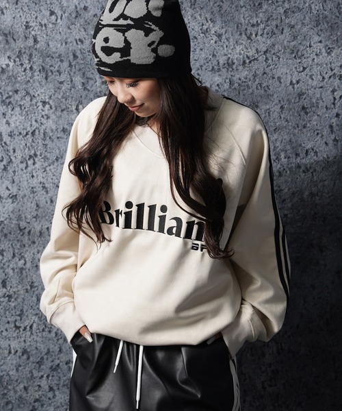 1111clothing(ワンフォークロージング)の「フェイクスエード 刺繍ロゴ ゲームシャツ / Faux suede embroidered logo game shirt(スウェット・メンズ・ベージュ/アイボリー/チャコールグレー・L/M)」の5枚目の写真