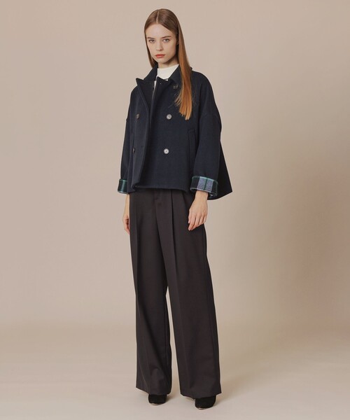 MACKINTOSH LONDON(マッキントッシュ ロンドン)の「【Precious掲載】【FYVIE/フィビー】リーバースチェックウールコート(ピーコート・レディース・ベージュ系その他/ネイビー・38)」の13枚目の写真