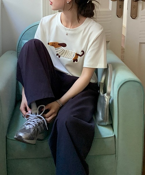 aimoha（アイモハ）の「タック入りワイドロングパンツ（その他パンツ・レディース・ベージュ/ネイビー・FREE）」の10枚目の写真