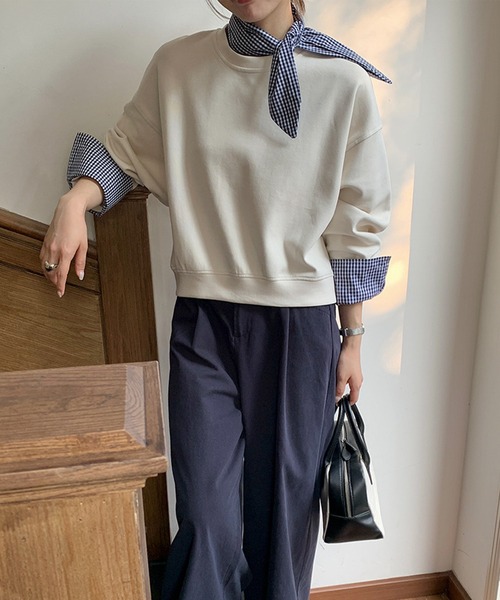 aimoha（アイモハ）の「タック入りワイドロングパンツ（その他パンツ・レディース・ベージュ/ネイビー・FREE）」の14枚目の写真