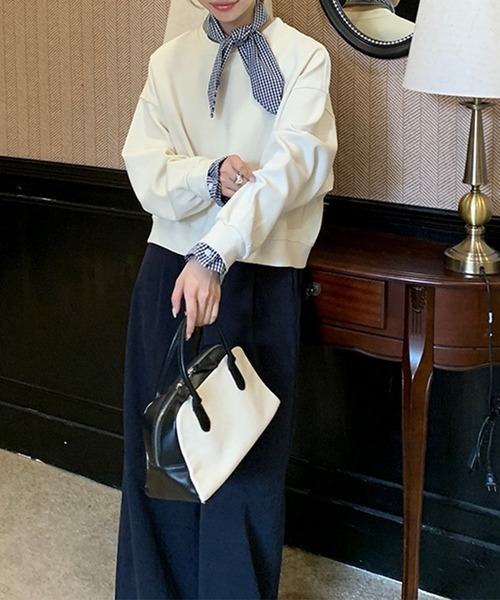 aimoha（アイモハ）の「タック入りワイドロングパンツ（その他パンツ・レディース・ベージュ/ネイビー・FREE）」の16枚目の写真