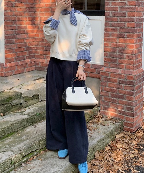 aimoha（アイモハ）の「タック入りワイドロングパンツ（その他パンツ・レディース・ベージュ/ネイビー・FREE）」の19枚目の写真