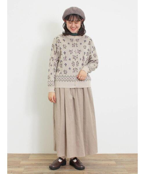 Samansa Mos2（サマンサ モスモス）の「【マシンウォッシャブル・アンチピリング】柄アソートニット（カーディガン/ボレロ・レディース・ブラック/レッド/グリーン/パープル/イエロー・F）」の12枚目の写真