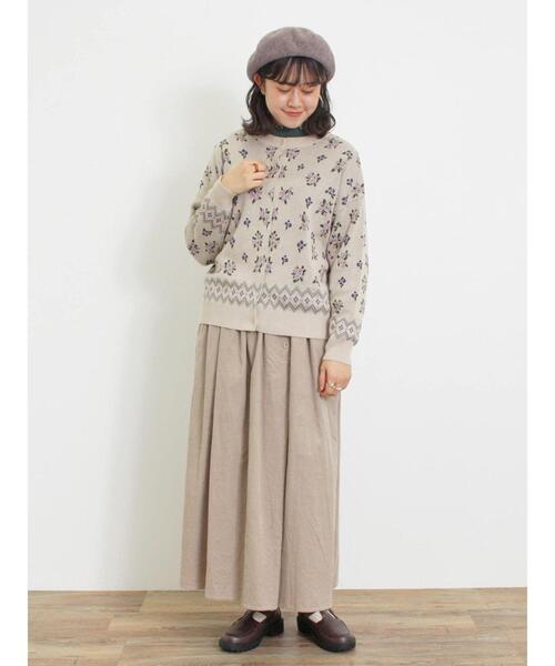 Samansa Mos2（サマンサ モスモス）の「【マシンウォッシャブル・アンチピリング】柄アソートニット（カーディガン/ボレロ・レディース・ブラック/レッド/グリーン/パープル/イエロー・F）」の14枚目の写真