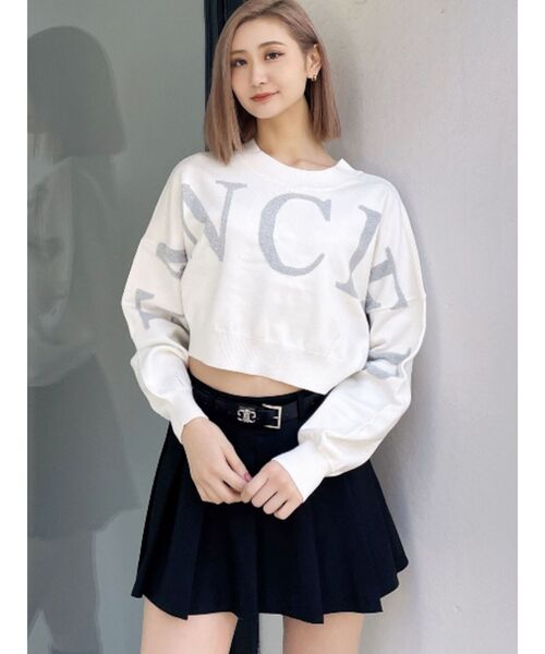 GYDA（ジェイダ）の「FANCIERラメニットトップス（ニット/セーター・レディース・オフホワイト/ブラック/スカイブルー/グレー・FREE）」の2枚目の写真