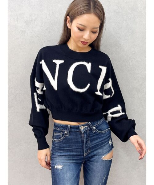 GYDA（ジェイダ）の「FANCIERラメニットトップス（ニット/セーター・レディース・オフホワイト/ブラック/スカイブルー/グレー・FREE）」の3枚目の写真