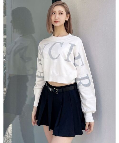 GYDA（ジェイダ）の「FANCIERラメニットトップス（ニット/セーター・レディース・オフホワイト/ブラック/スカイブルー/グレー・FREE）」の5枚目の写真