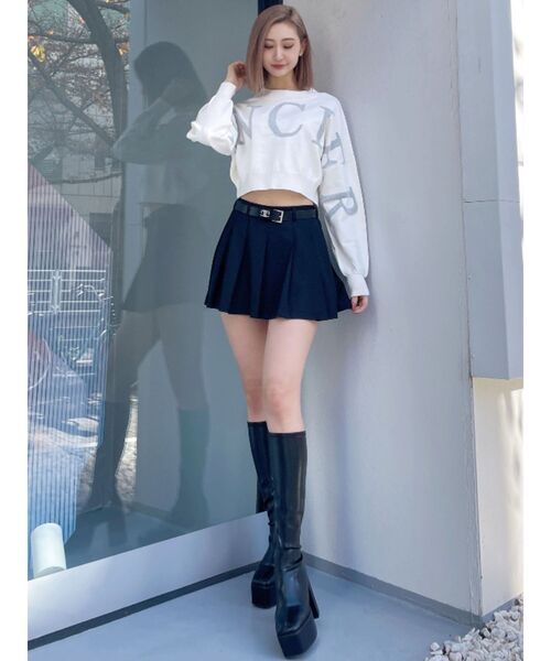 GYDA（ジェイダ）の「FANCIERラメニットトップス（ニット/セーター・レディース・オフホワイト/ブラック/スカイブルー/グレー・FREE）」の9枚目の写真