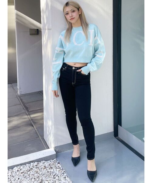 GYDA（ジェイダ）の「FANCIERラメニットトップス（ニット/セーター・レディース・オフホワイト/ブラック/スカイブルー/グレー・FREE）」の13枚目の写真