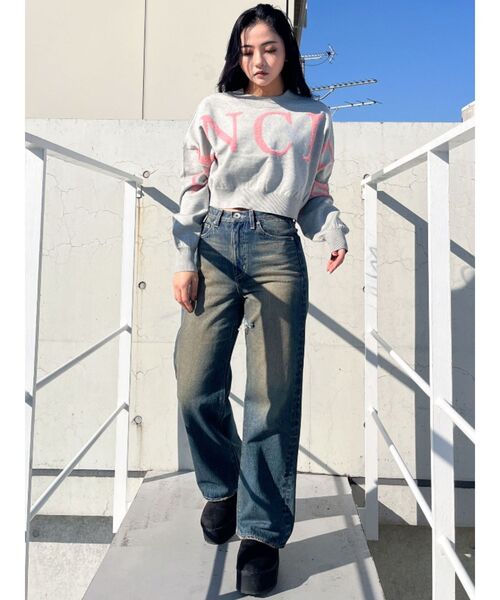 GYDA（ジェイダ）の「FANCIERラメニットトップス（ニット/セーター・レディース・オフホワイト/ブラック/スカイブルー/グレー・FREE）」の19枚目の写真