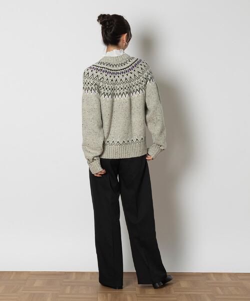 Right-on(ライトオン)の「Other(ソノタ)「USA WOOL MIX」求心柄カウチン(その他トップス・レディース・オフホワイト/ネイビー・M/L/XL)」の9枚目の写真