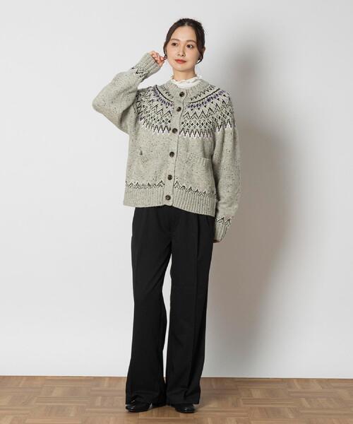 Right-on(ライトオン)の「Other(ソノタ)「USA WOOL MIX」求心柄カウチン(その他トップス・レディース・オフホワイト/ネイビー・M/L/XL)」の11枚目の写真