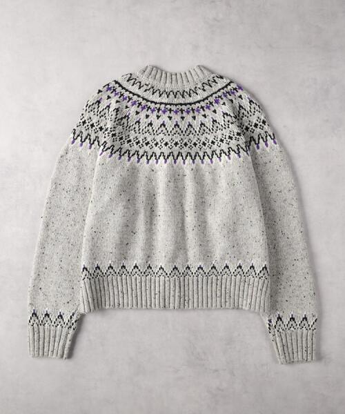 Right-on(ライトオン)の「Other(ソノタ)「USA WOOL MIX」求心柄カウチン(その他トップス・レディース・オフホワイト/ネイビー・M/L/XL)」の12枚目の写真