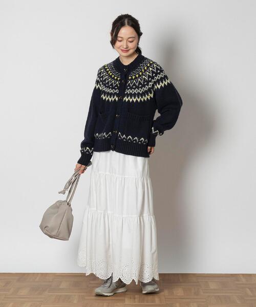 Right-on(ライトオン)の「Other(ソノタ)「USA WOOL MIX」求心柄カウチン(その他トップス・レディース・オフホワイト/ネイビー・M/L/XL)」の14枚目の写真