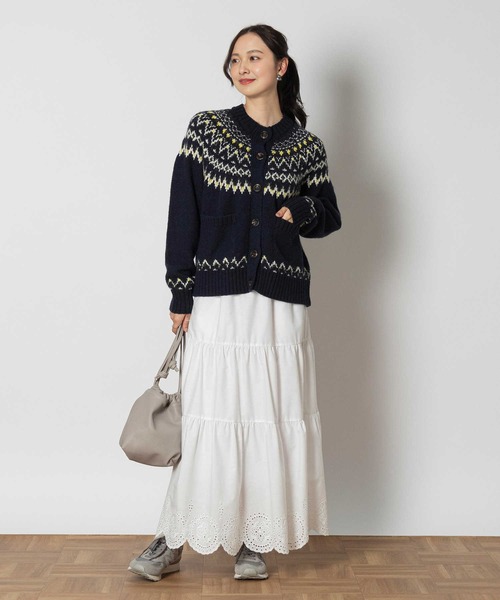 Right-on(ライトオン)の「Other(ソノタ)「USA WOOL MIX」求心柄カウチン(その他トップス・レディース・オフホワイト/ネイビー・M/L/XL)」の20枚目の写真