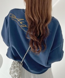 Futier land | バック刺繍クロップド丈裏起毛スウェットトレーナー(スウェット)