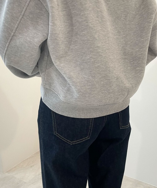 Futier land（フューティアランド）の「バック刺繍クロップド丈裏起毛スウェットトレーナー（スウェット・レディース・杢グレー/グリーン/ネイビー・FREE）」の22枚目の写真