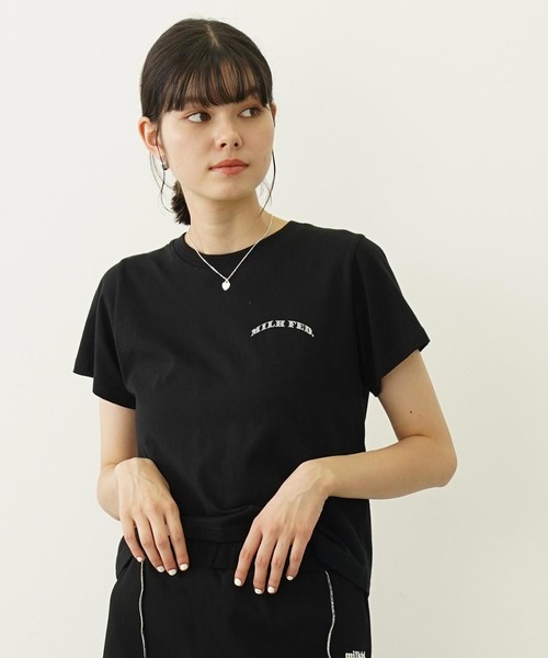 MILKFED.（ミルクフェド）の「GLITTER  CHERRY COMPACT S/S TEE（Tシャツ/カットソー・レディース・オフホワイト/ブラック/ライトグリーン・S/M）」の3枚目の写真