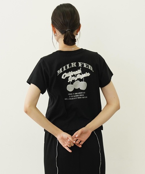 MILKFED.（ミルクフェド）の「GLITTER  CHERRY COMPACT S/S TEE（Tシャツ/カットソー・レディース・オフホワイト/ブラック/ライトグリーン・S/M）」の22枚目の写真