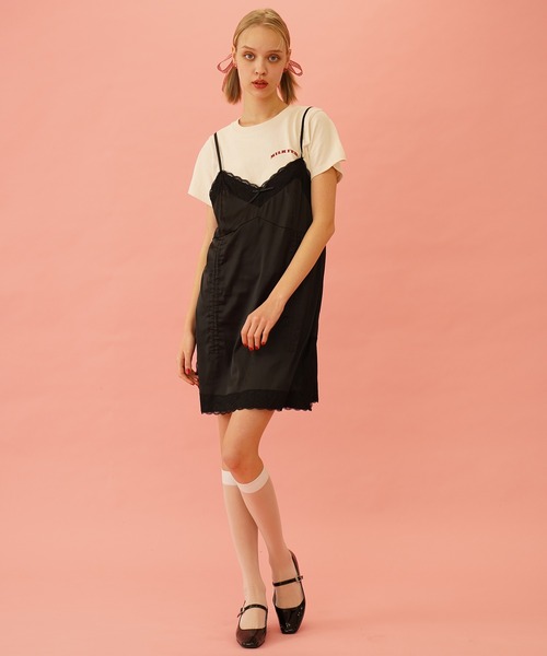 ミルクフェド MILKFED. GLITTER CHERRY COMPACT S/S TEE 半袖 グリッター チェリー コンパクトT Tシャツ バックロゴ 大人 人気 レディース ブランド 正規 GLITTER CHERRY COMPACT S/S TEE（Tシャツ/カットソー