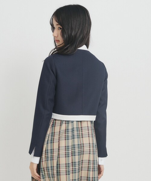 【25年入卒・セレモニー・卒服】ボレロジャケット(ノーカラージャケット)|PINK-latte(ピンクラテ) 【25年入卒・セレモニー・卒服】ボレロジャケット(ノーカラージャケット)|PINK-latte(ピンクラテ)