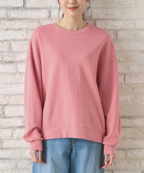 Honeys（ハニーズ）の「スウェットゆるトップス（スウェット・レディース・ブラック/ブルー/ホワイト/グリーン/ピンク/スミクロ・L/LL/M/S/3L）」の21枚目の写真