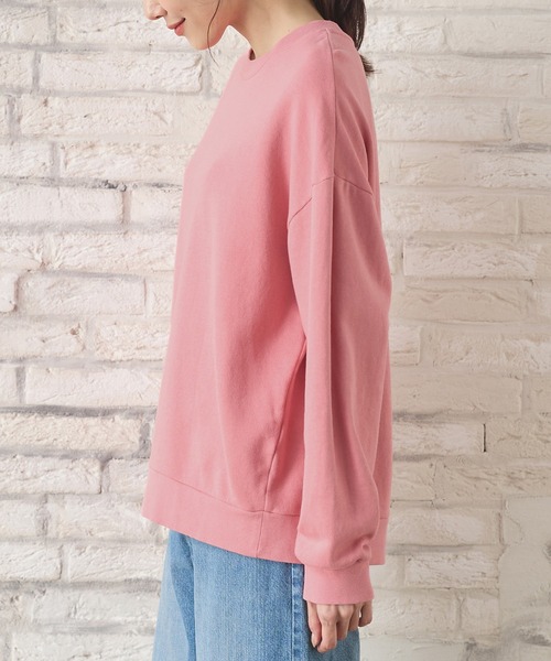 Honeys（ハニーズ）の「スウェットゆるトップス（スウェット・レディース・ブラック/ブルー/ホワイト/グリーン/ピンク/スミクロ・L/LL/M/S/3L）」の22枚目の写真