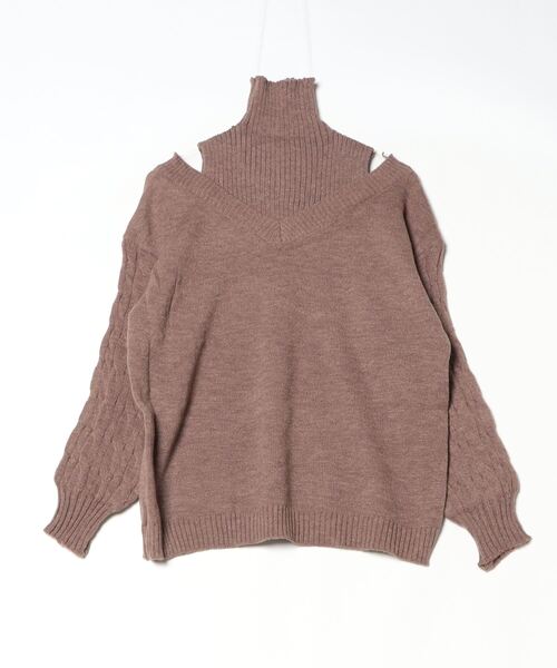 LETee(レティー)の「肩開きニット♪こなれ感のあるスタイリングを楽しめる1着です!(ニット/セーター・レディース・グレー/ブルー/ブラック/ブラウン/カーキ・FREE)」の10枚目の写真