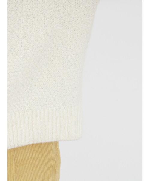 Samansa Mos2（サマンサ モスモス）の「2WAYステッチ配色鹿の子編みニット（カーディガン/ボレロ・レディース・ブラック/レッド/ブルー/ベージュ/キナリ・F）」の9枚目の写真